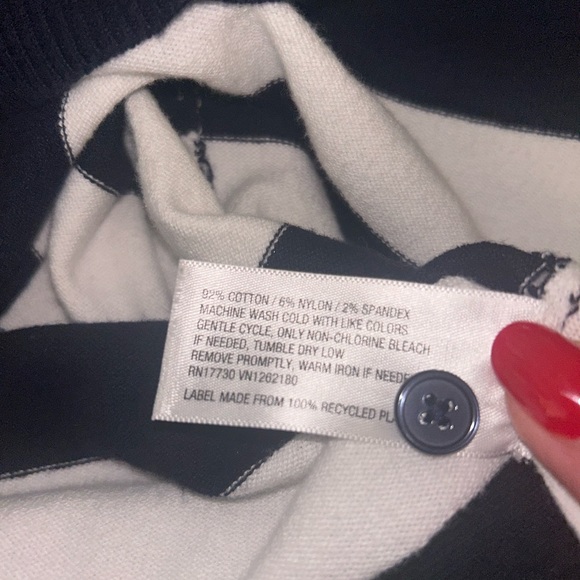 Merona Navy Blue and White Button Up Lightweight Cardigan Size XXL - Picture 5 of 5